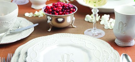 A Personal Touch: Legado Monogrammed Dinnerware