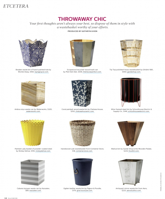 Elle Decor Waste Baskets