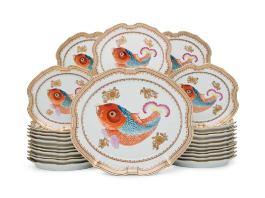 Chinese export porcelain with carp motif from the private collection of Ronald and Nancy Reagan