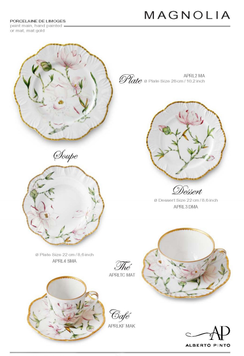 Magnolia Handpainted Dinnerware by Alberto Pinto