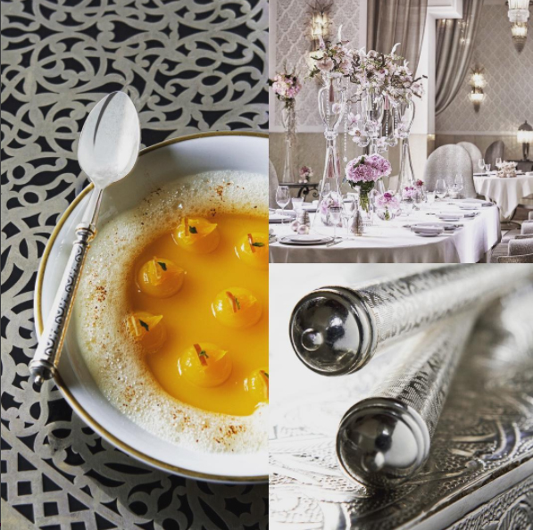 Royal Mansour Marrakech Restaurant featuring Arabesque flatware from Alain Saint-Joanis