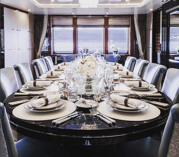 Losange Flatware by Alain Saint-Joanis aboard the M/Y Turquoise
