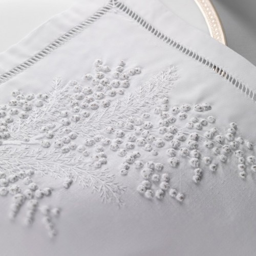 Renaissance Paris White Embroidered Table Linens