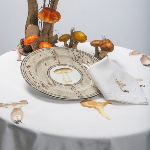 Renaissance Paris Foret Domaniale White Embroidered Table Linens