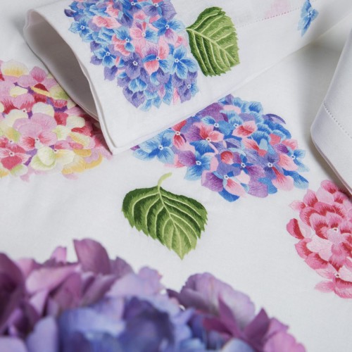 Renaissance Paris Hortensia White Embroidered Table Linens